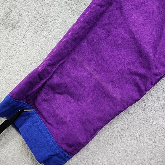 Vintage Jacket Womens M Pink Blue Nepal Reversible Packable Patchwork Belted - Picture 5 of 16